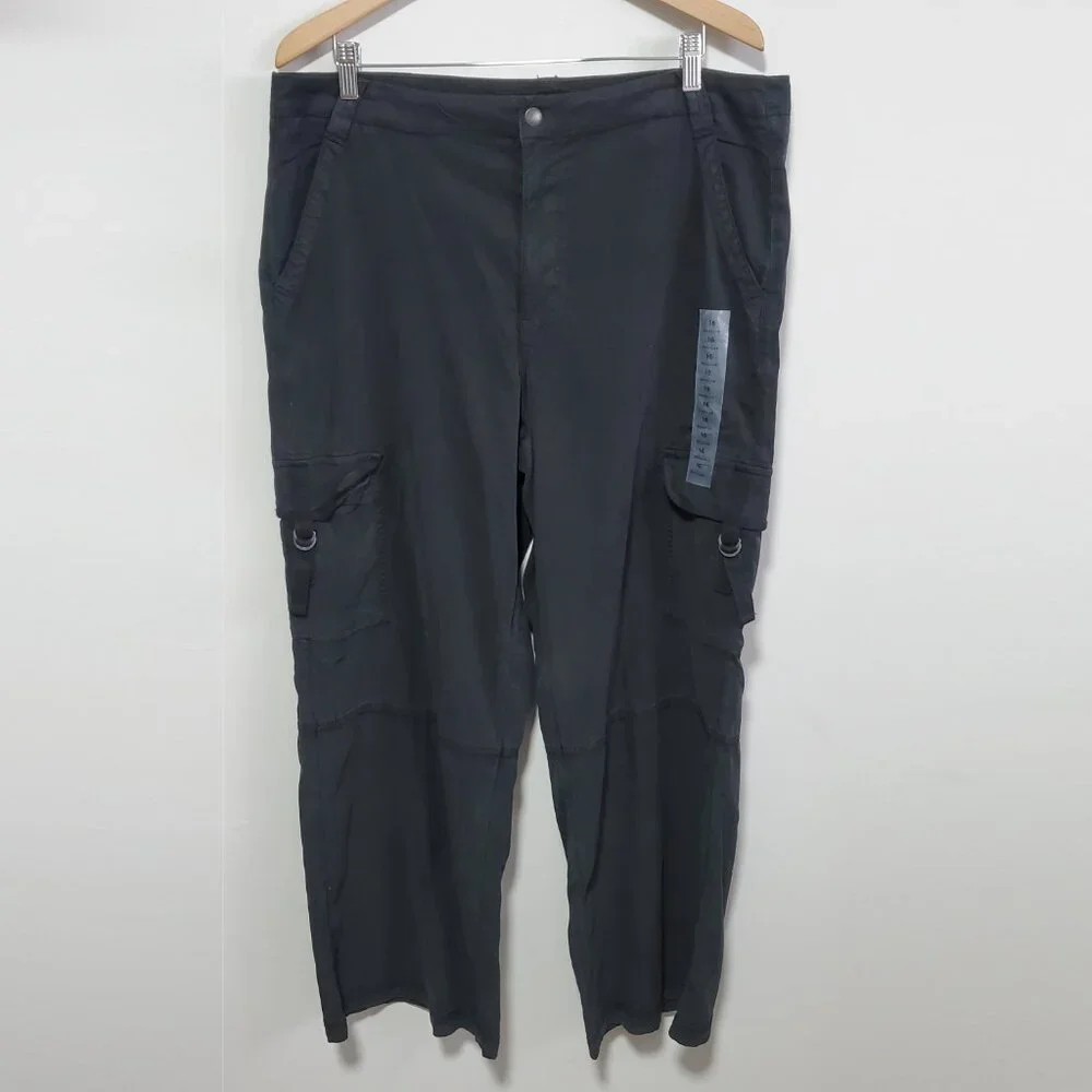 AMERICAN EAGLE NWOT Super High-Rise Baggy Wide Leg Pant Cargo Women's 16 x 31.5" - Picture 2 of 16